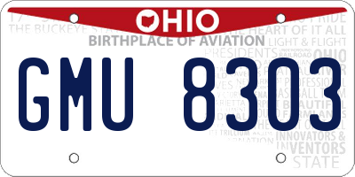 OH license plate GMU8303