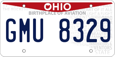 OH license plate GMU8329