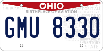OH license plate GMU8330