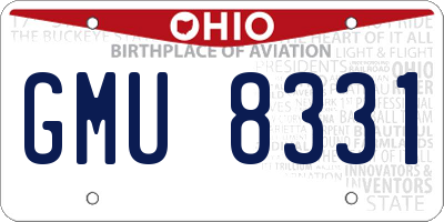 OH license plate GMU8331