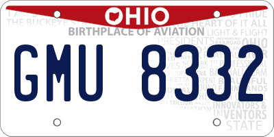 OH license plate GMU8332