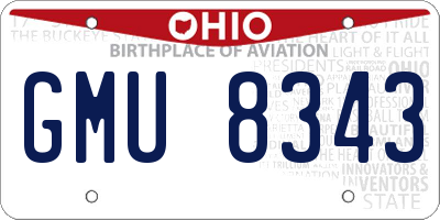 OH license plate GMU8343
