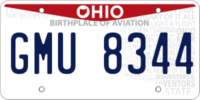 OH license plate GMU8344