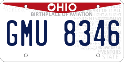 OH license plate GMU8346