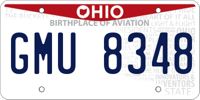 OH license plate GMU8348