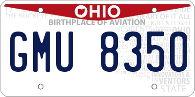 OH license plate GMU8350