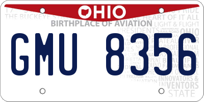OH license plate GMU8356