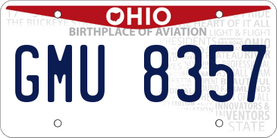 OH license plate GMU8357