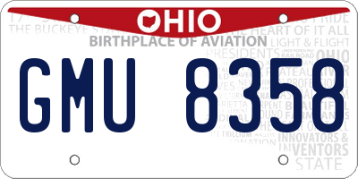 OH license plate GMU8358