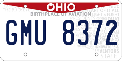 OH license plate GMU8372