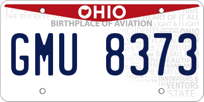 OH license plate GMU8373
