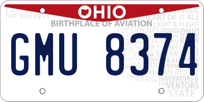 OH license plate GMU8374