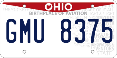 OH license plate GMU8375