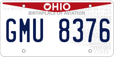 OH license plate GMU8376