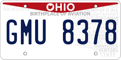 OH license plate GMU8378