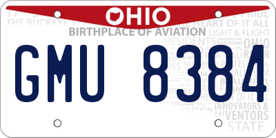 OH license plate GMU8384