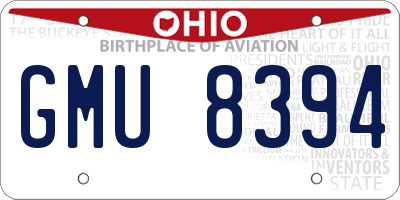 OH license plate GMU8394