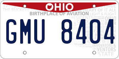 OH license plate GMU8404