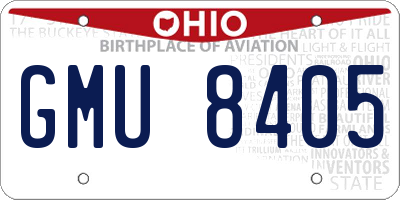 OH license plate GMU8405