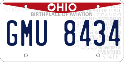 OH license plate GMU8434