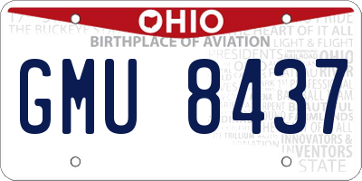 OH license plate GMU8437