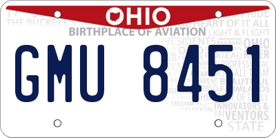 OH license plate GMU8451