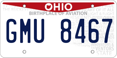 OH license plate GMU8467