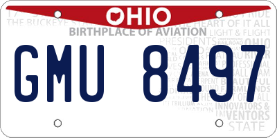 OH license plate GMU8497