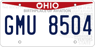 OH license plate GMU8504