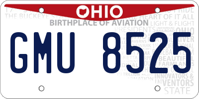 OH license plate GMU8525