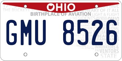 OH license plate GMU8526