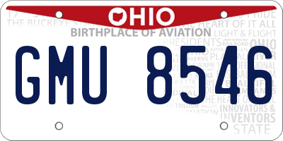 OH license plate GMU8546
