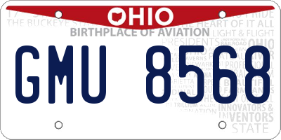 OH license plate GMU8568