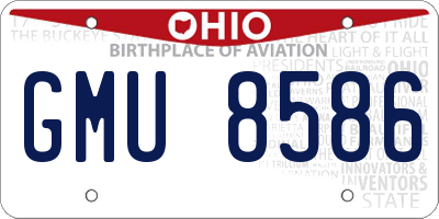 OH license plate GMU8586