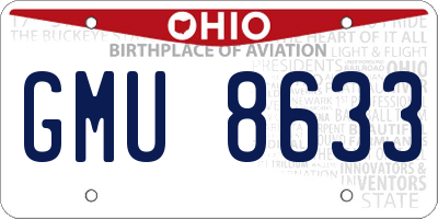 OH license plate GMU8633