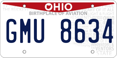 OH license plate GMU8634