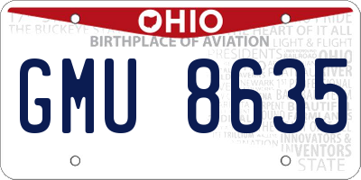 OH license plate GMU8635