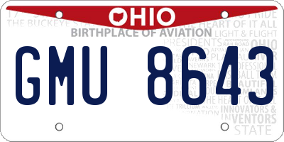 OH license plate GMU8643