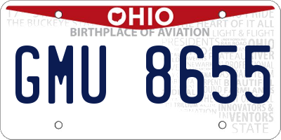 OH license plate GMU8655