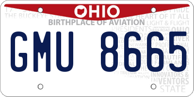 OH license plate GMU8665