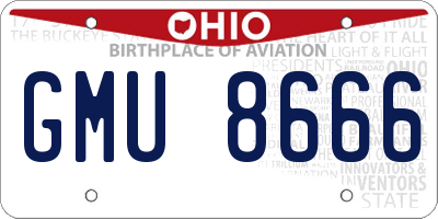 OH license plate GMU8666