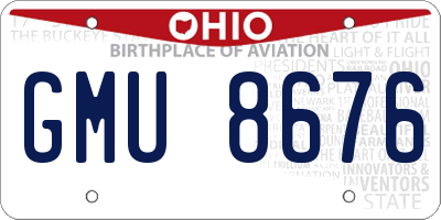 OH license plate GMU8676
