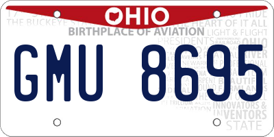 OH license plate GMU8695