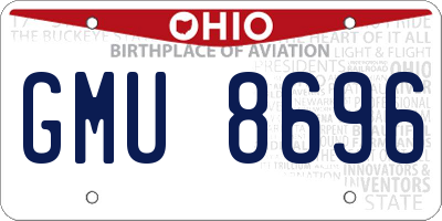 OH license plate GMU8696