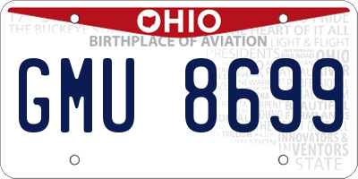 OH license plate GMU8699
