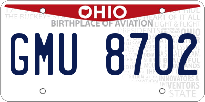 OH license plate GMU8702