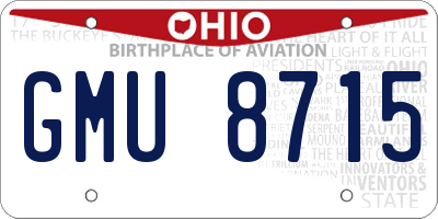 OH license plate GMU8715