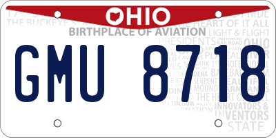 OH license plate GMU8718