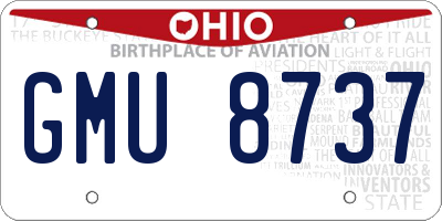 OH license plate GMU8737