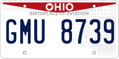 OH license plate GMU8739